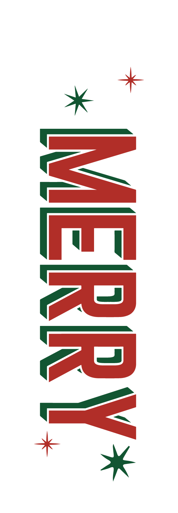 Ready to Ship MERRY Long Holiday Tag