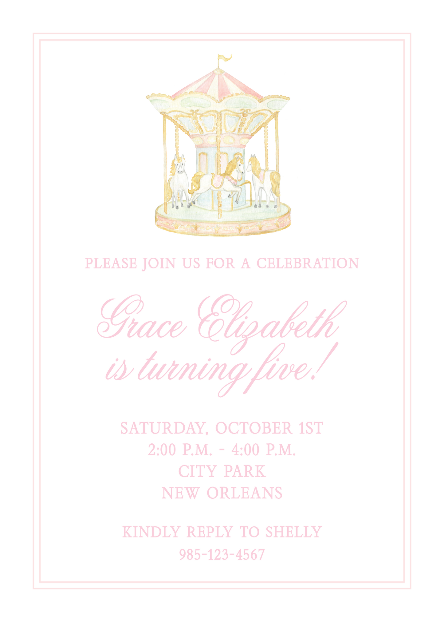 Carousel Birthday Invitation