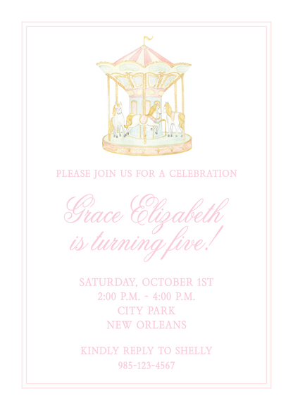 Carousel Birthday Invitation