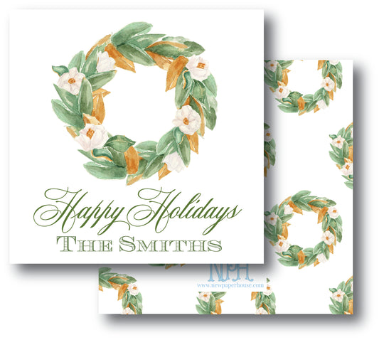 Traditional Magnolia Wreath Enclosure Card