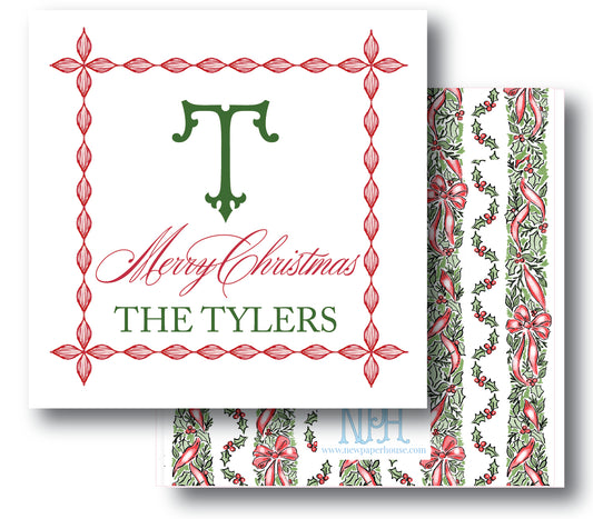 Red & Green Garland Enclosure Cards