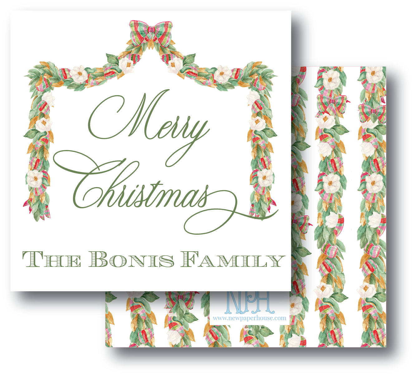 Magnolia Garland Enclosure Card