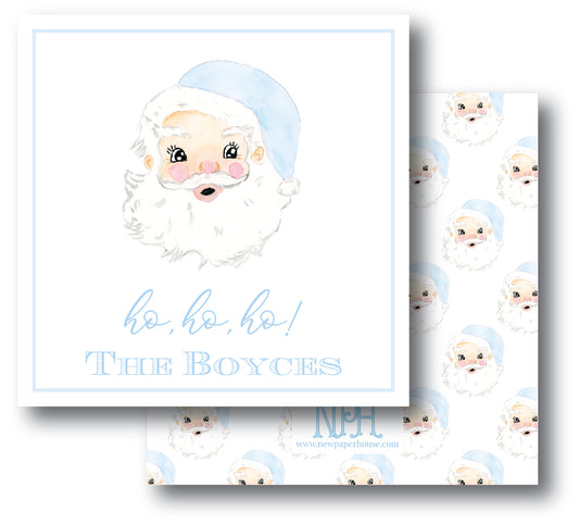 Ho, Ho, Ho Blue Santa Enclosure Cards