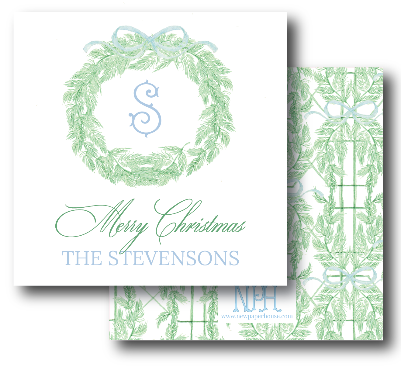 Pine Wreath Holiday Enclosure Card