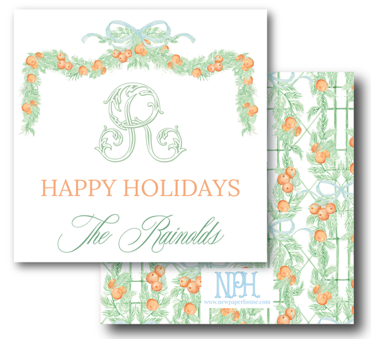 Citrus Christmas Garland Holiday Enclosure Card