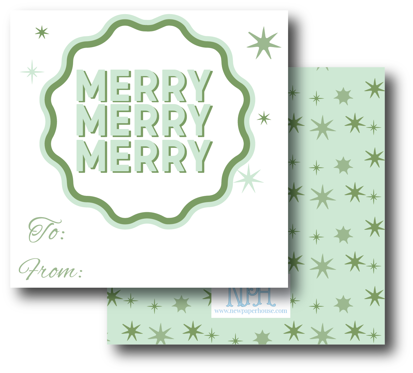 Merry Merry Merry Squiggly Frame Enclosure Card