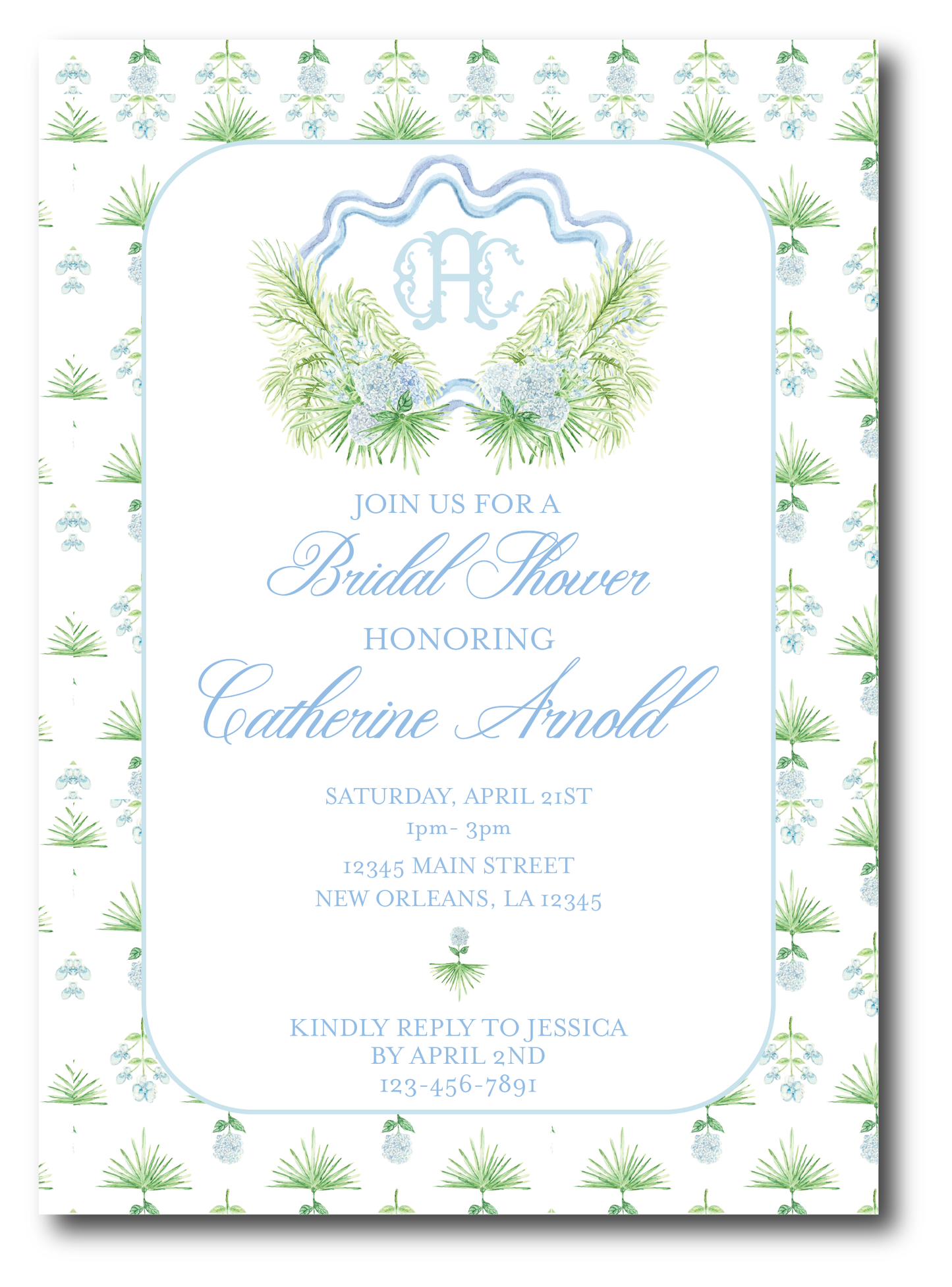 Coastal Elegance Bridal Shower Invitation