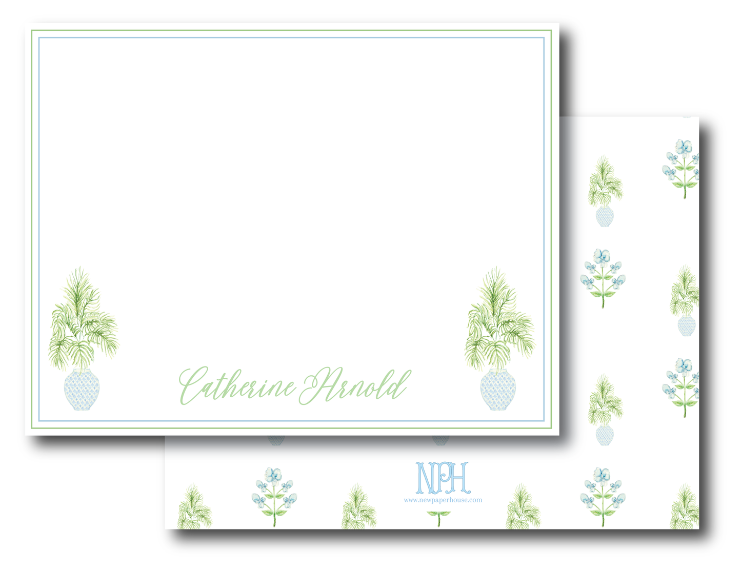 Watercolor Palms Stationery Set