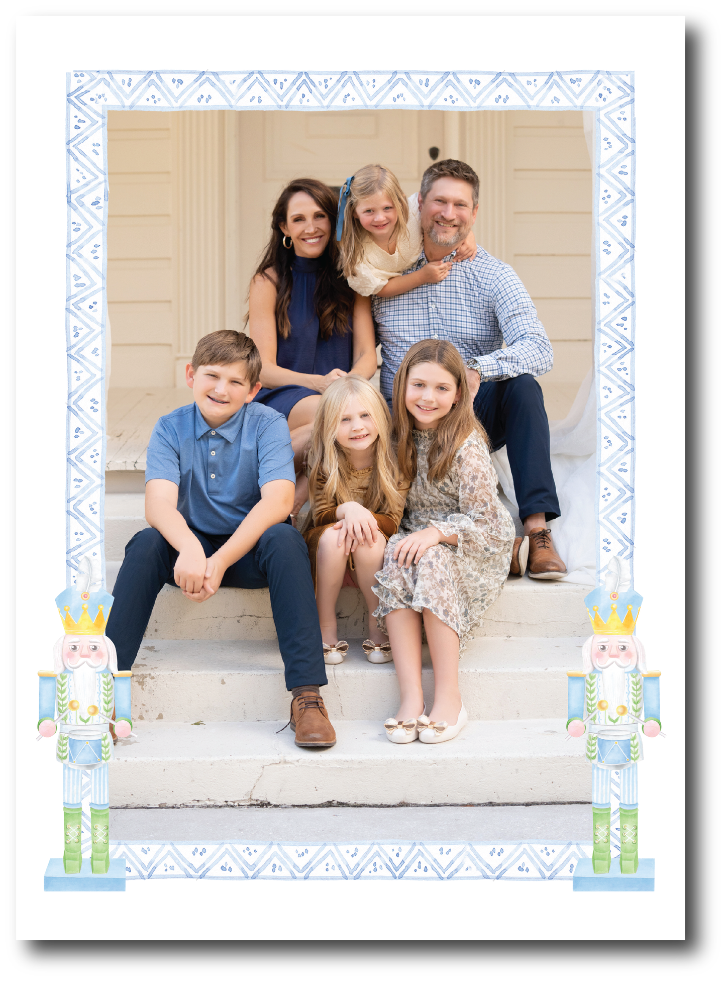 Blue Palm Coastal Nutcracker Holiday Card