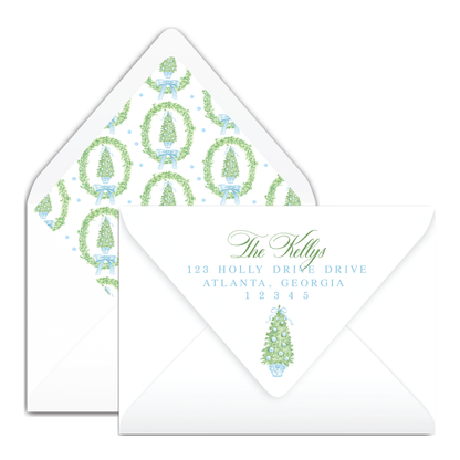 Green & Blue Tree Holiday Card