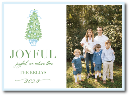 Green & Blue Tree Holiday Card