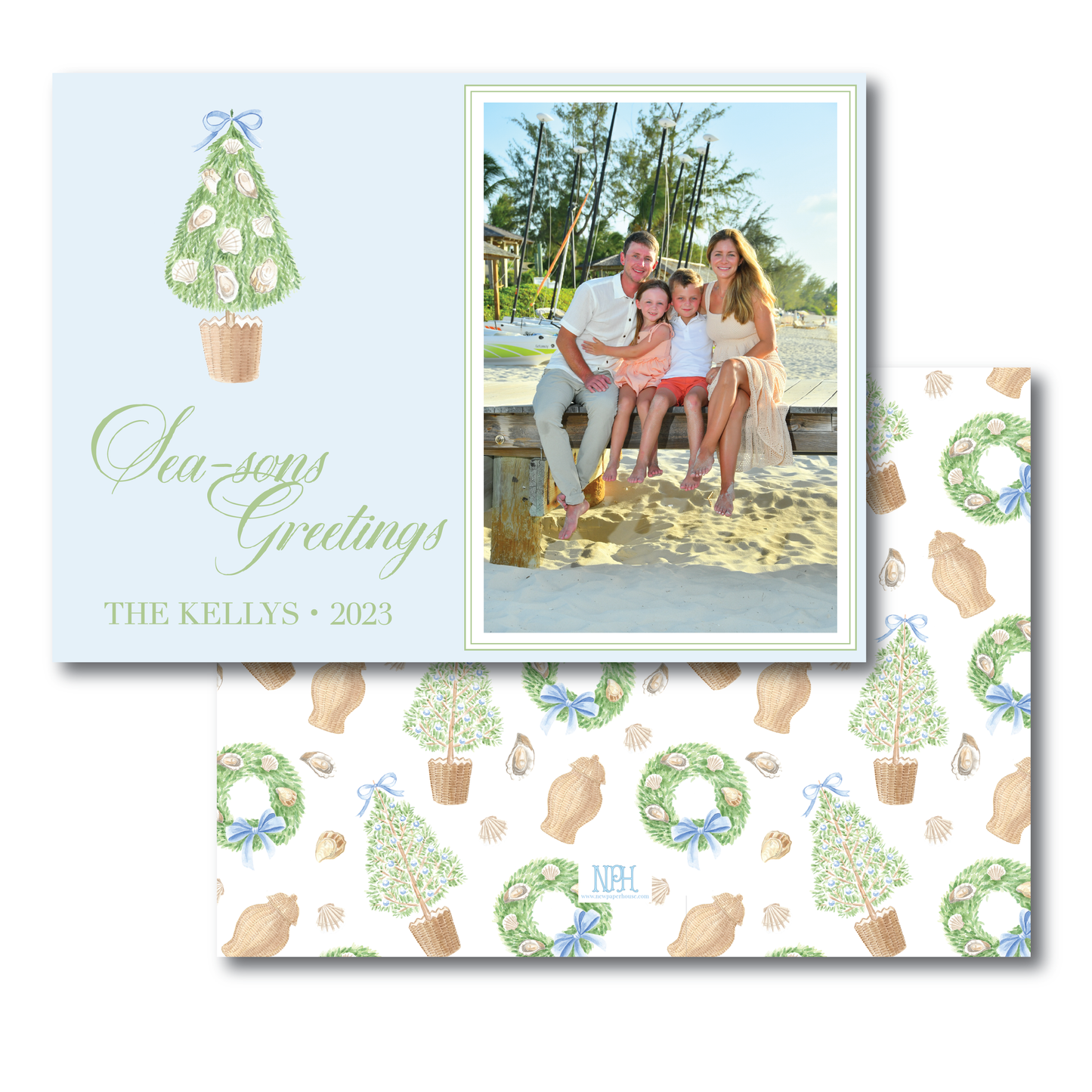 Oyster Tree Sea-Sons Coastal Greetings Holiday Card