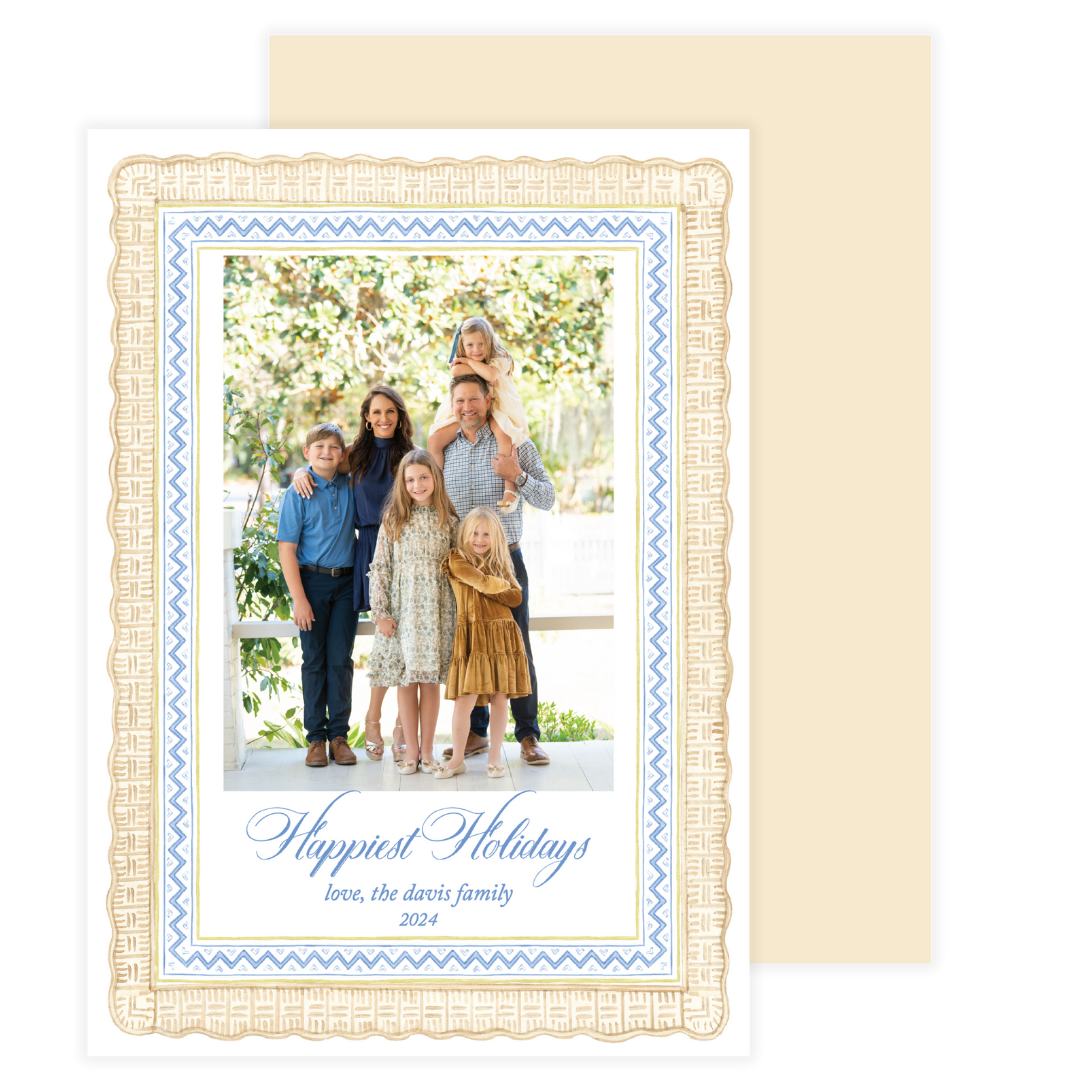 Coastal Holiday Rattan Card