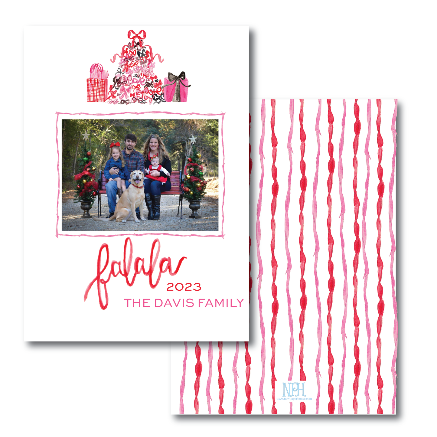 Pink & Red Falala Holiday Card