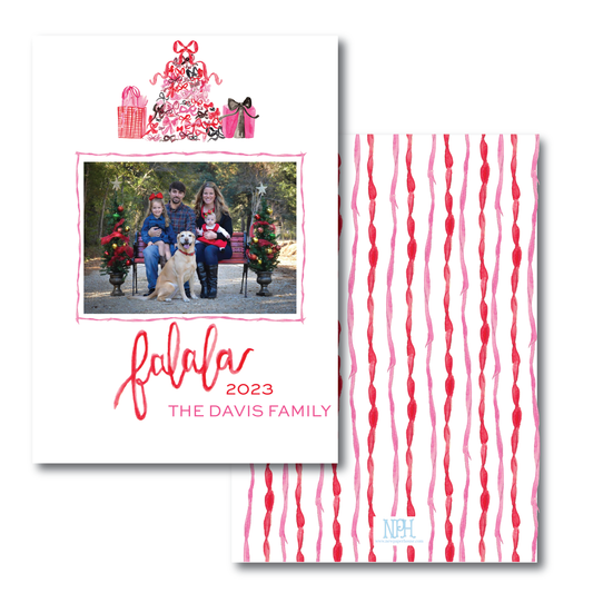 Pink & Red Falala Holiday Card