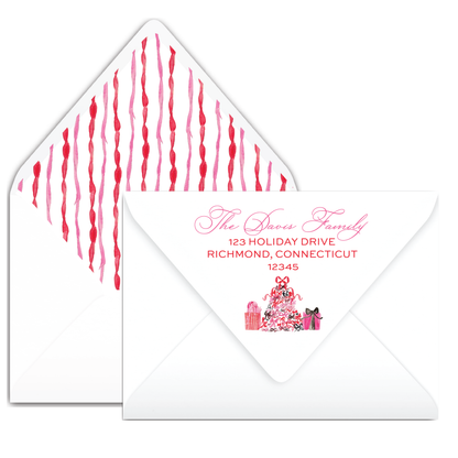Pink & Red Falala Holiday Card
