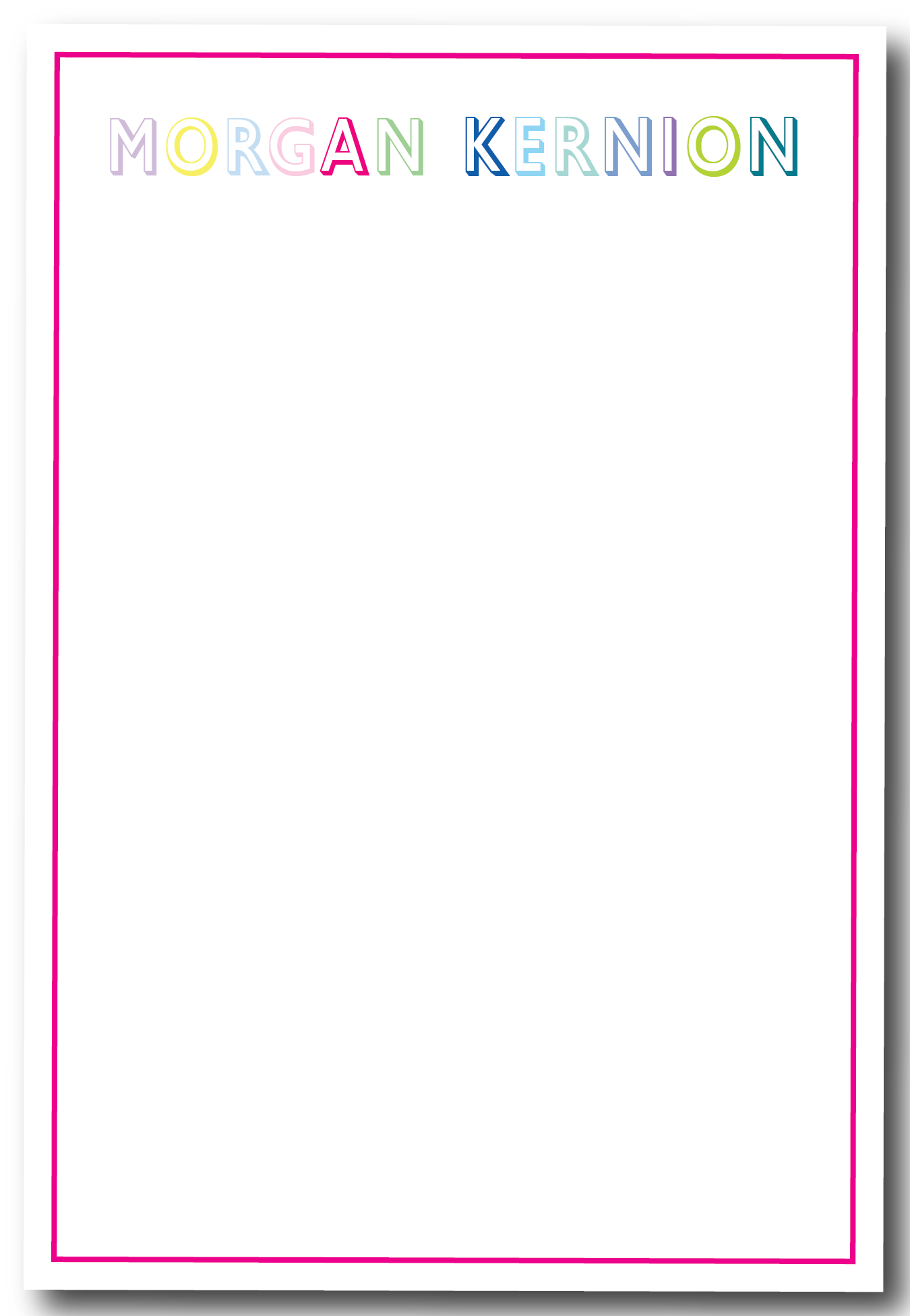 Nova Shadow Outline Notepad - Customize Colors