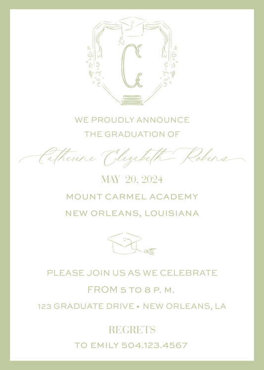 Graduation Crest Announcement Card
