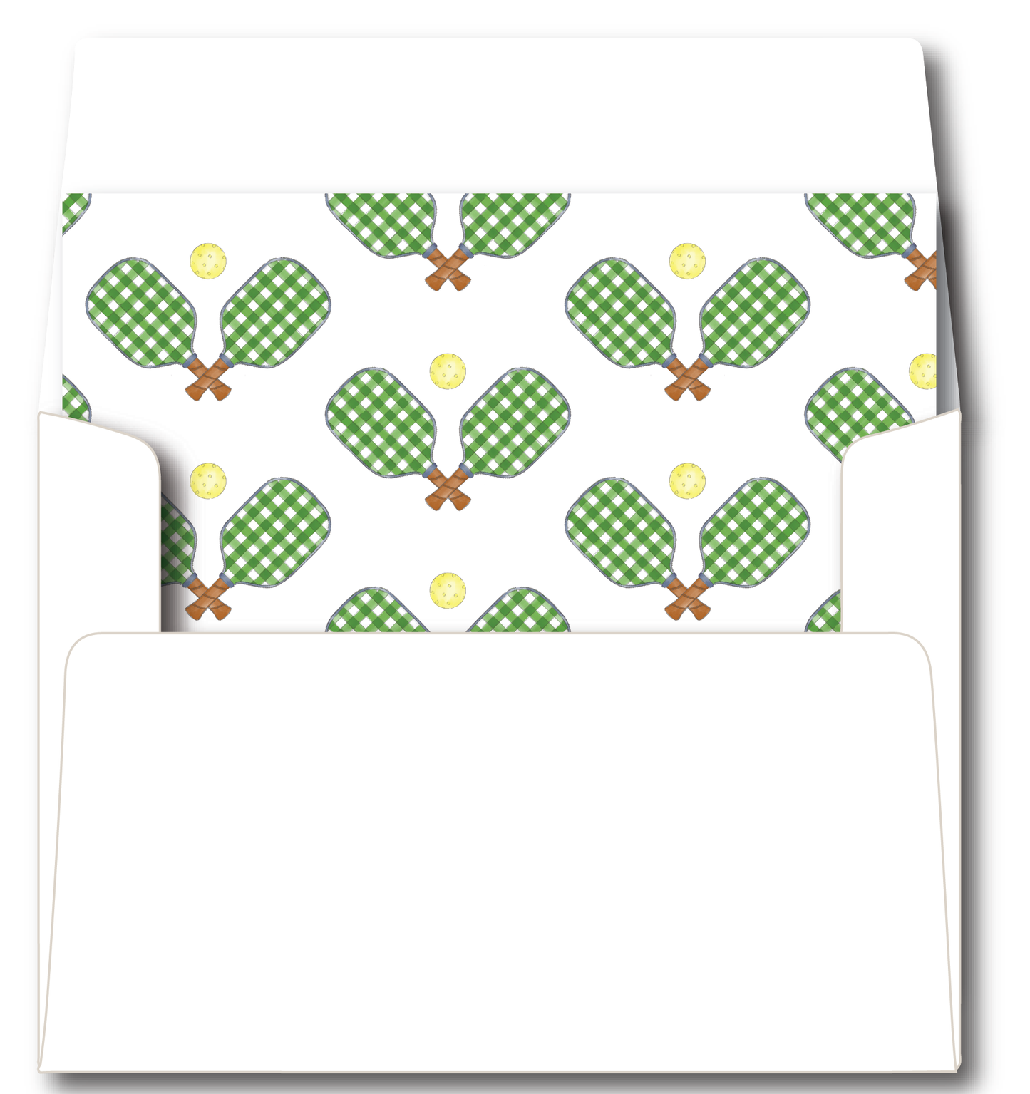 Green Plaid Pickleball Lovers Stationery Set