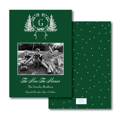 Deep Green Pine Crest Holiday Card