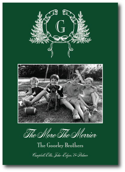 Deep Green Pine Crest Holiday Card