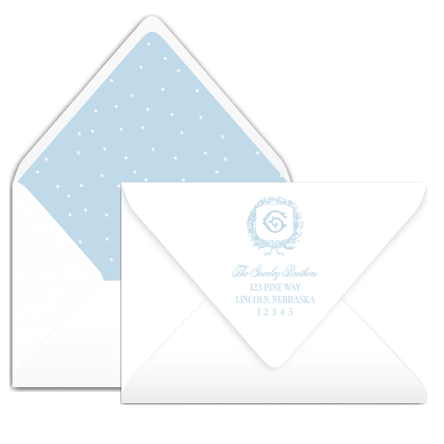 Baby Blue Bow Crest Holiday Card