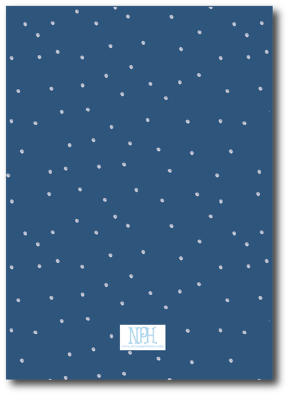 French Blue Bow Crest Holiday Card