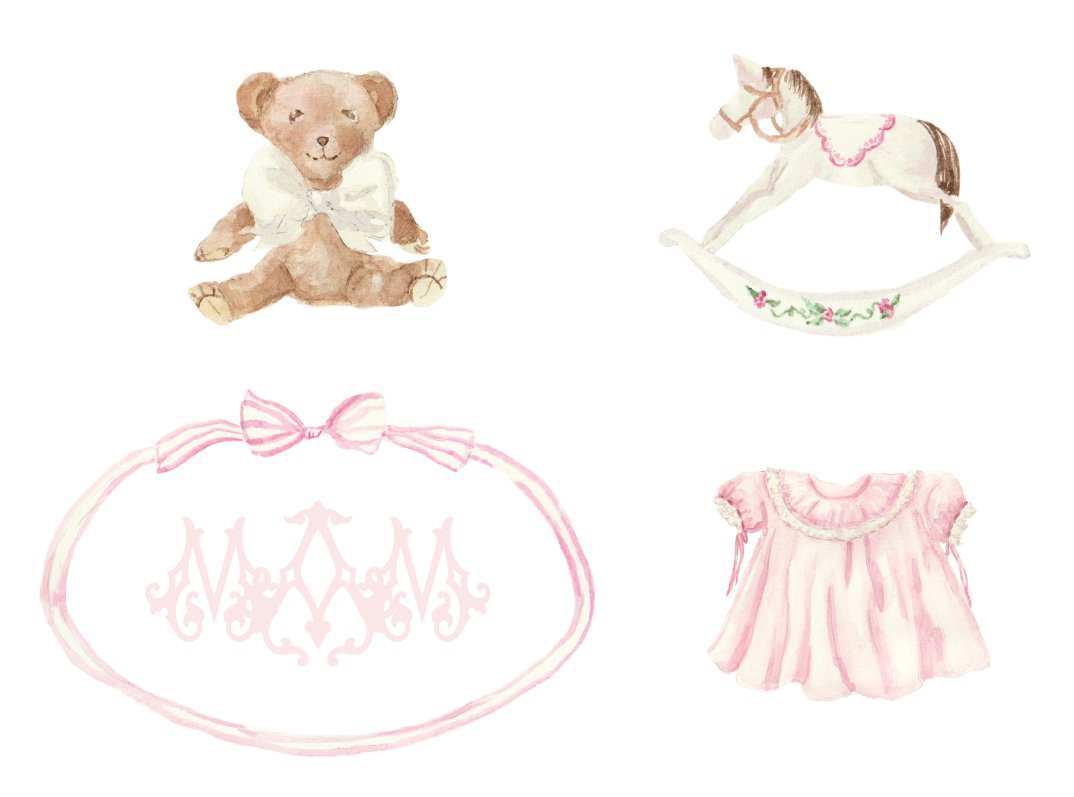Heirloom Collection Baby Shower Invitation -Pink - VARIOUS OPTIONS (See Pictures)