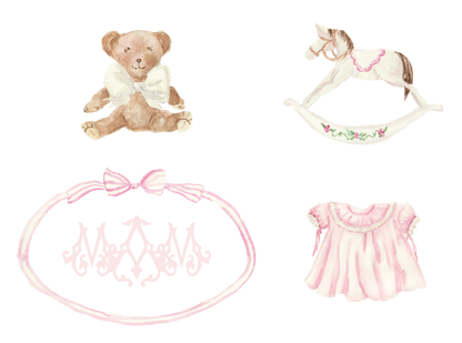 Heirloom Collection Baby Shower Invitation -Pink - VARIOUS OPTIONS (See Pictures)