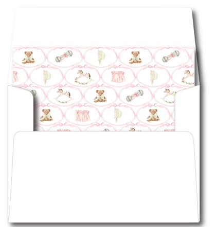 Heirloom Collection Baby Shower Invitation -Pink - VARIOUS OPTIONS (See Pictures)