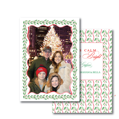 Holly Frame Holiday Card