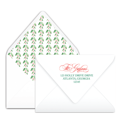 Holly Frame Landscape Holiday Card