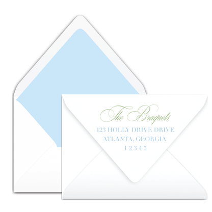 Blue Bow Lemon Garland Holiday Card