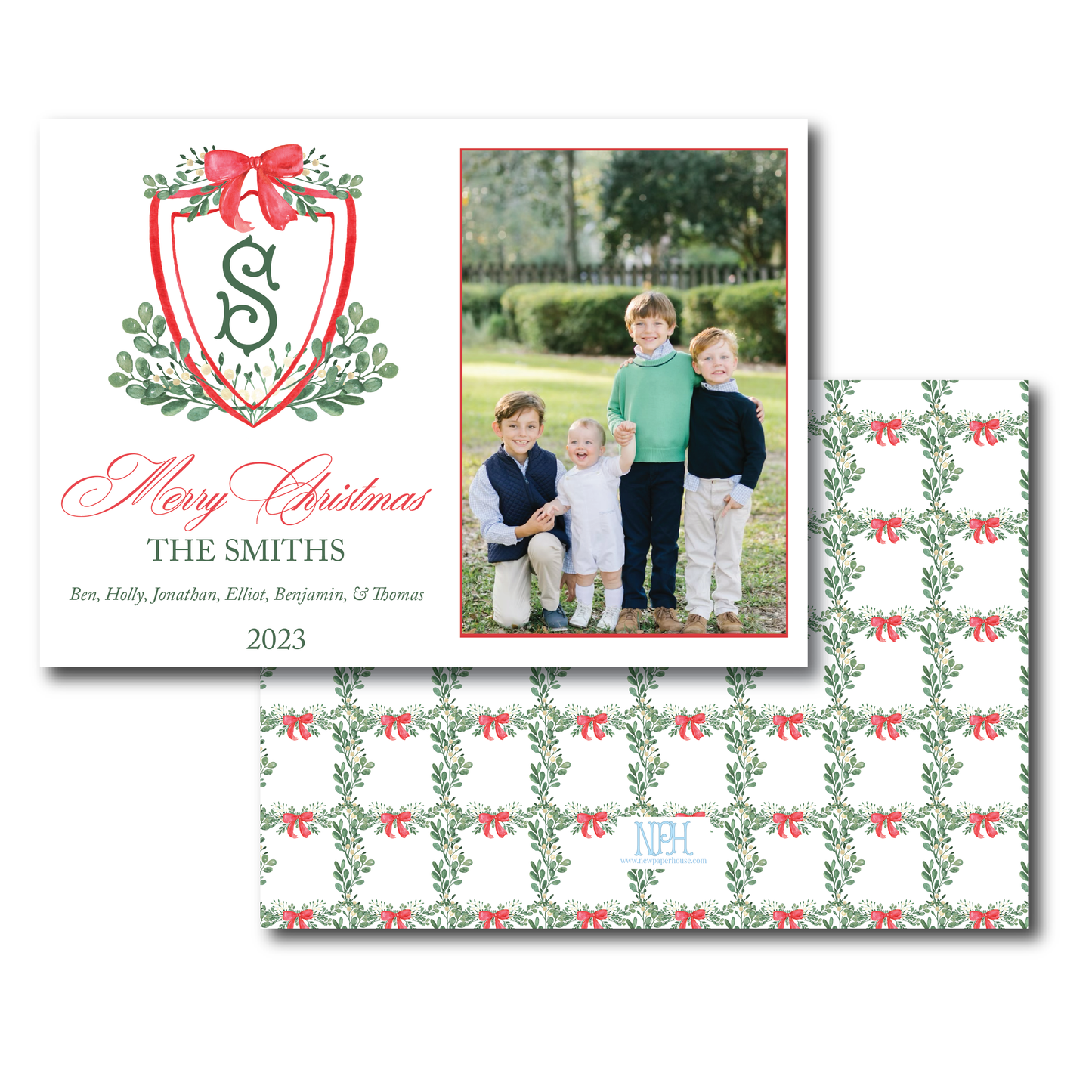 Landscape Christmas Crest Holiday Card