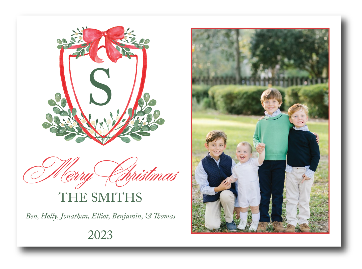 Landscape Christmas Crest Holiday Card