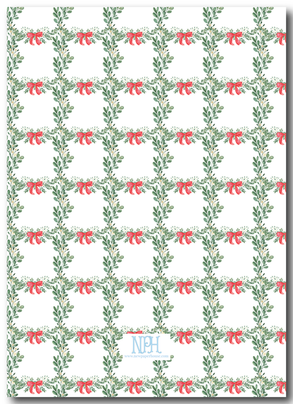 Green & White Wreath Holiday Card