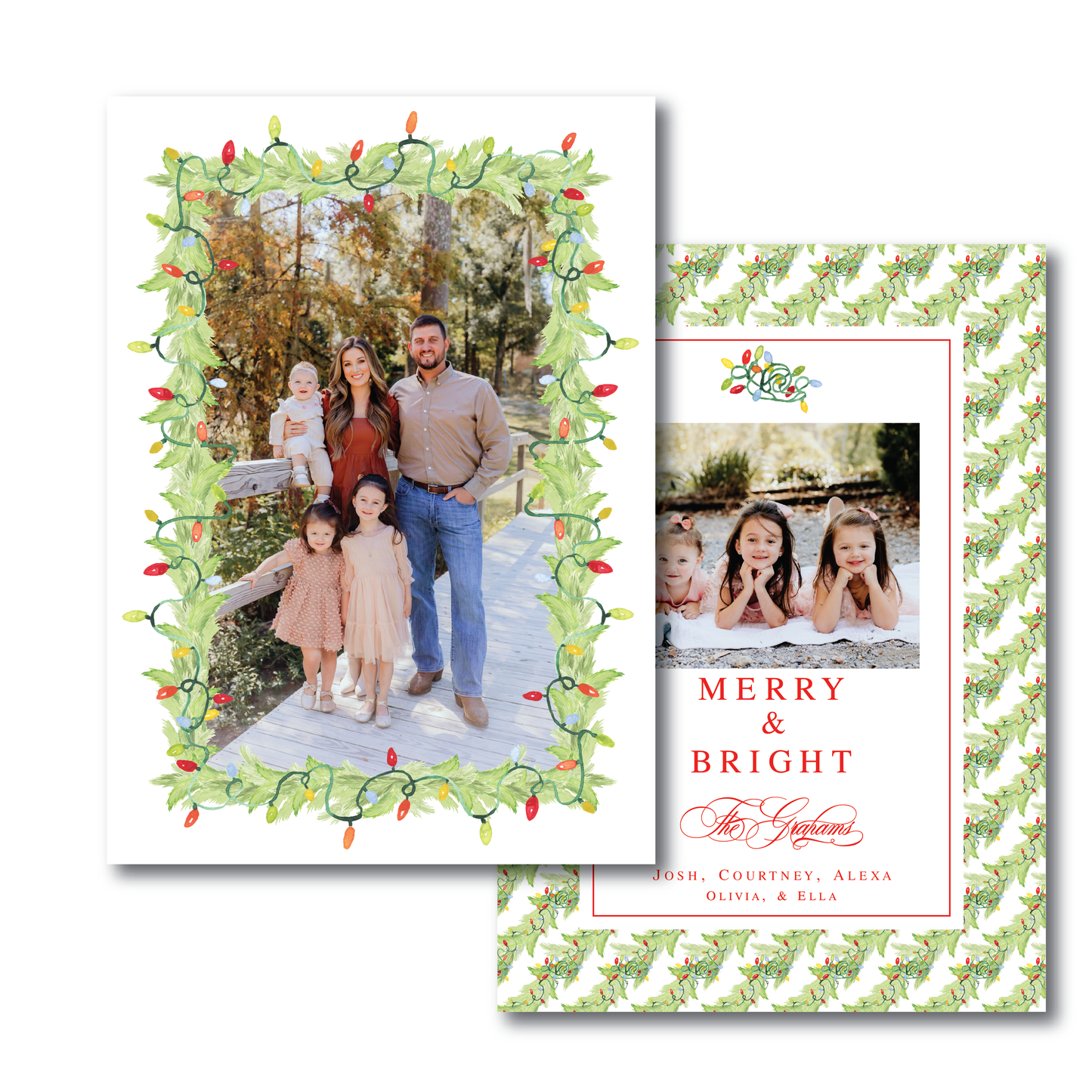 Lights Garland Frame Holiday Card