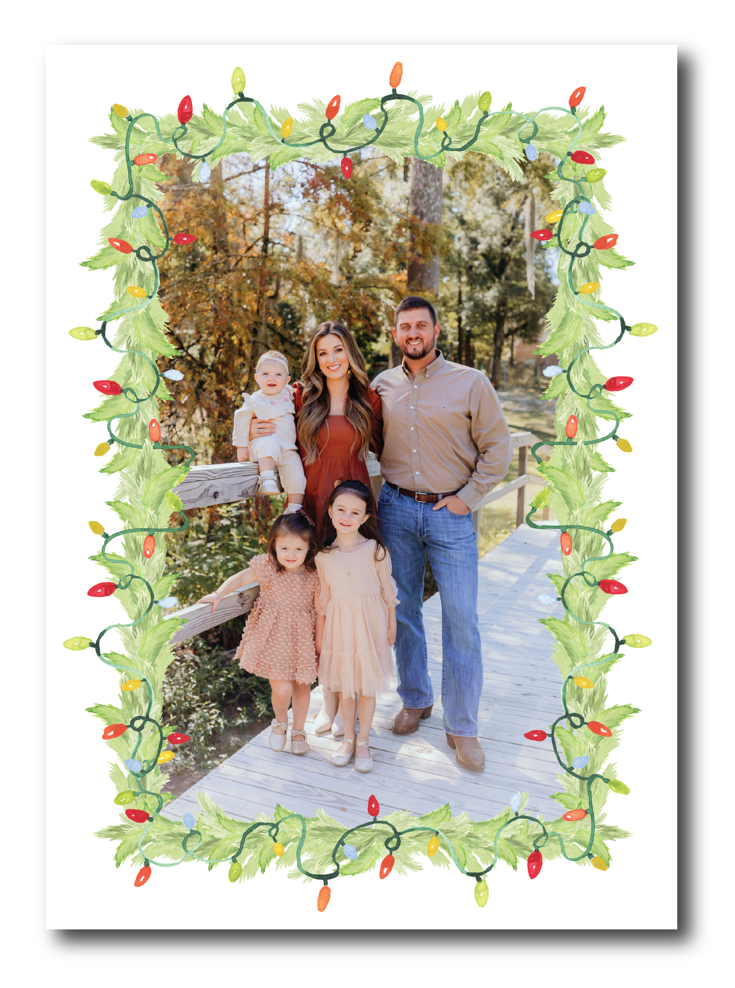 Lights Garland Frame Holiday Card