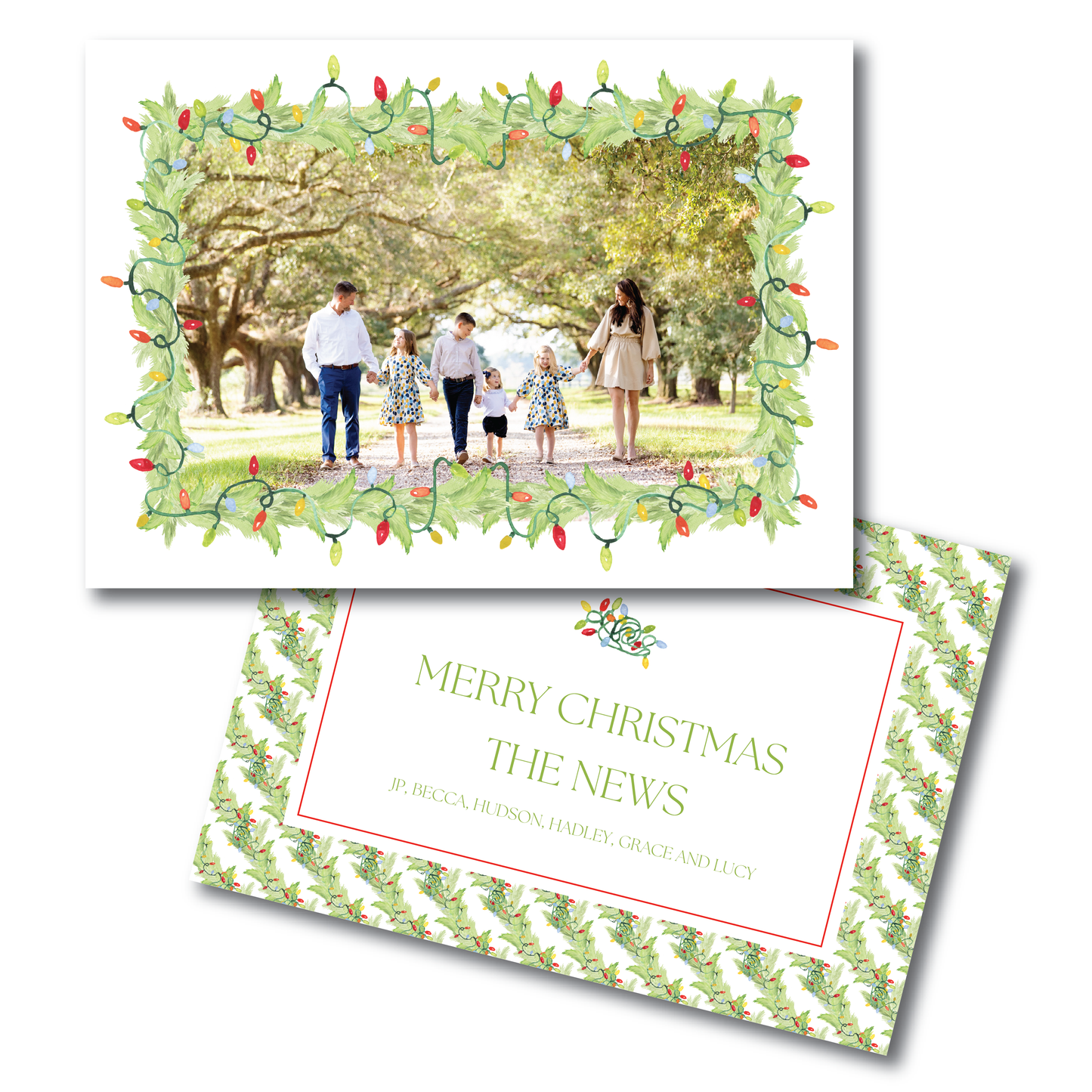 Lights Garland Frame (Landscape) Holiday Card