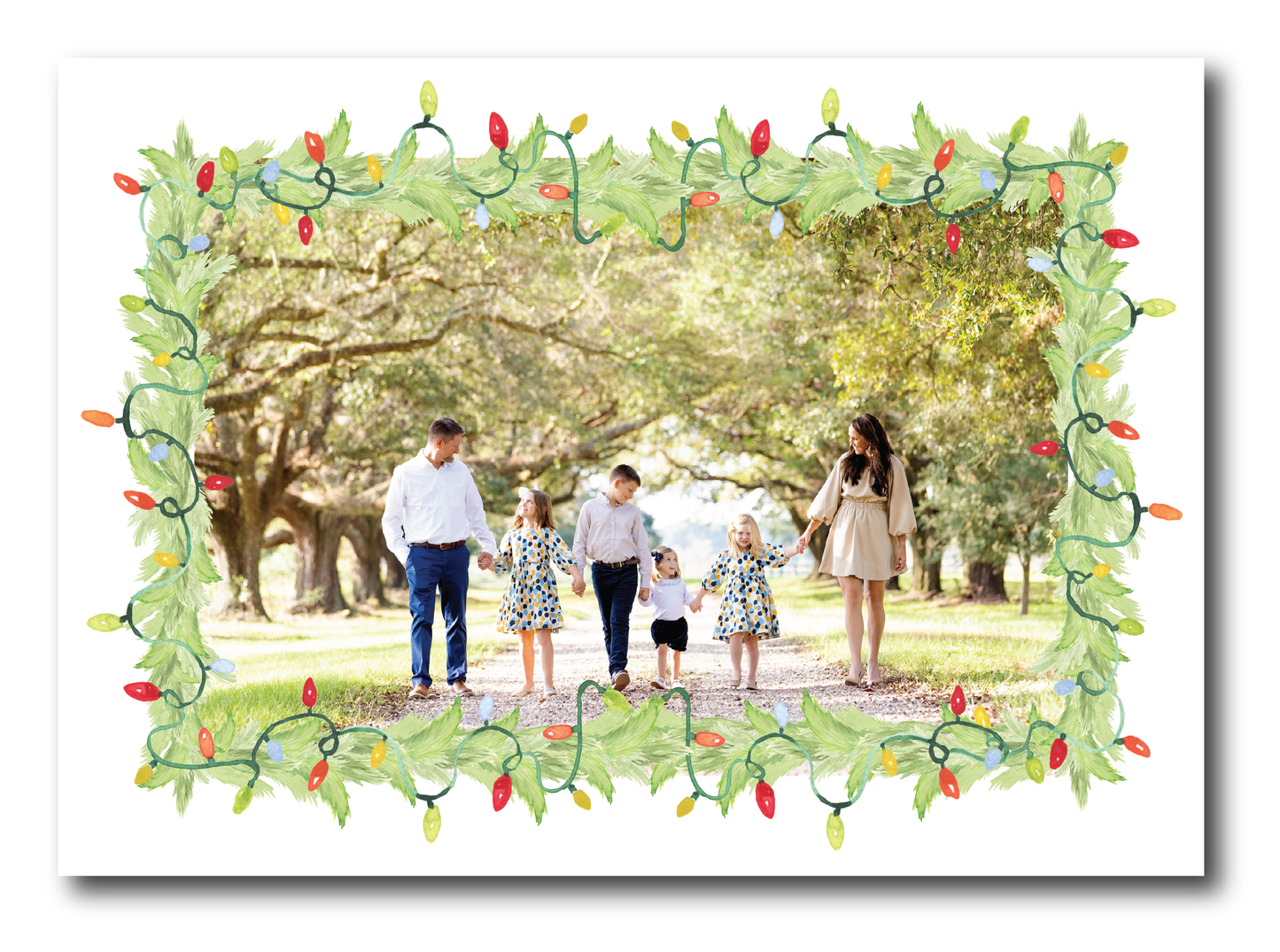 Lights Garland Frame (Landscape) Holiday Card