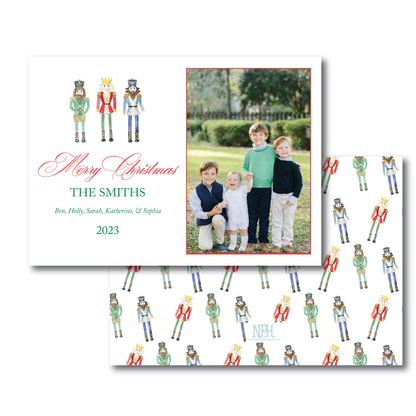 Landscape Traditional Watercolor Nutcrackers Holiday Card