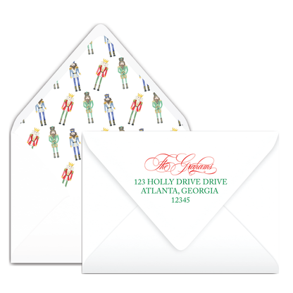 Landscape Traditional Watercolor Nutcrackers Holiday Card