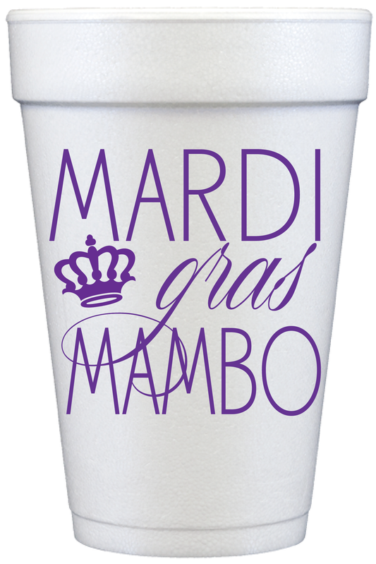 Purple Mardi Gras Mambo Cups 20 oz Foam