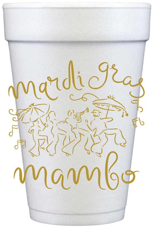 Mardi Gras Mambo Jazz Band  20 oz Foam Cups