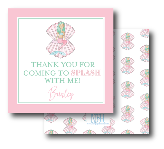 Mermaid Party Thank You/Favor Enclosure Card
