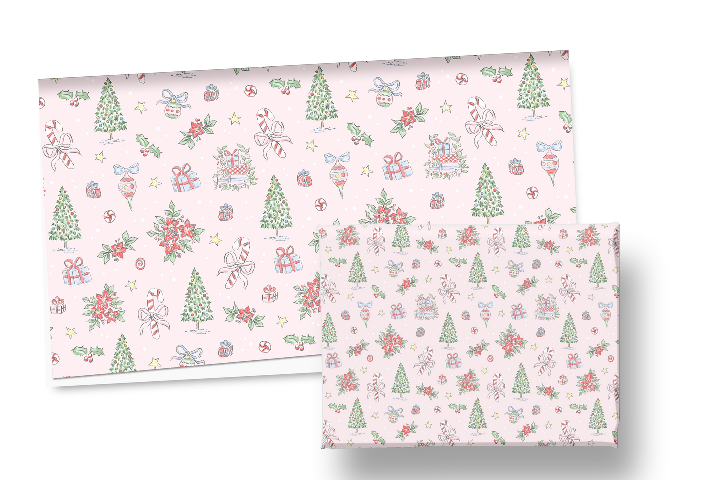 Pink Festive Holiday Wrapping Paper