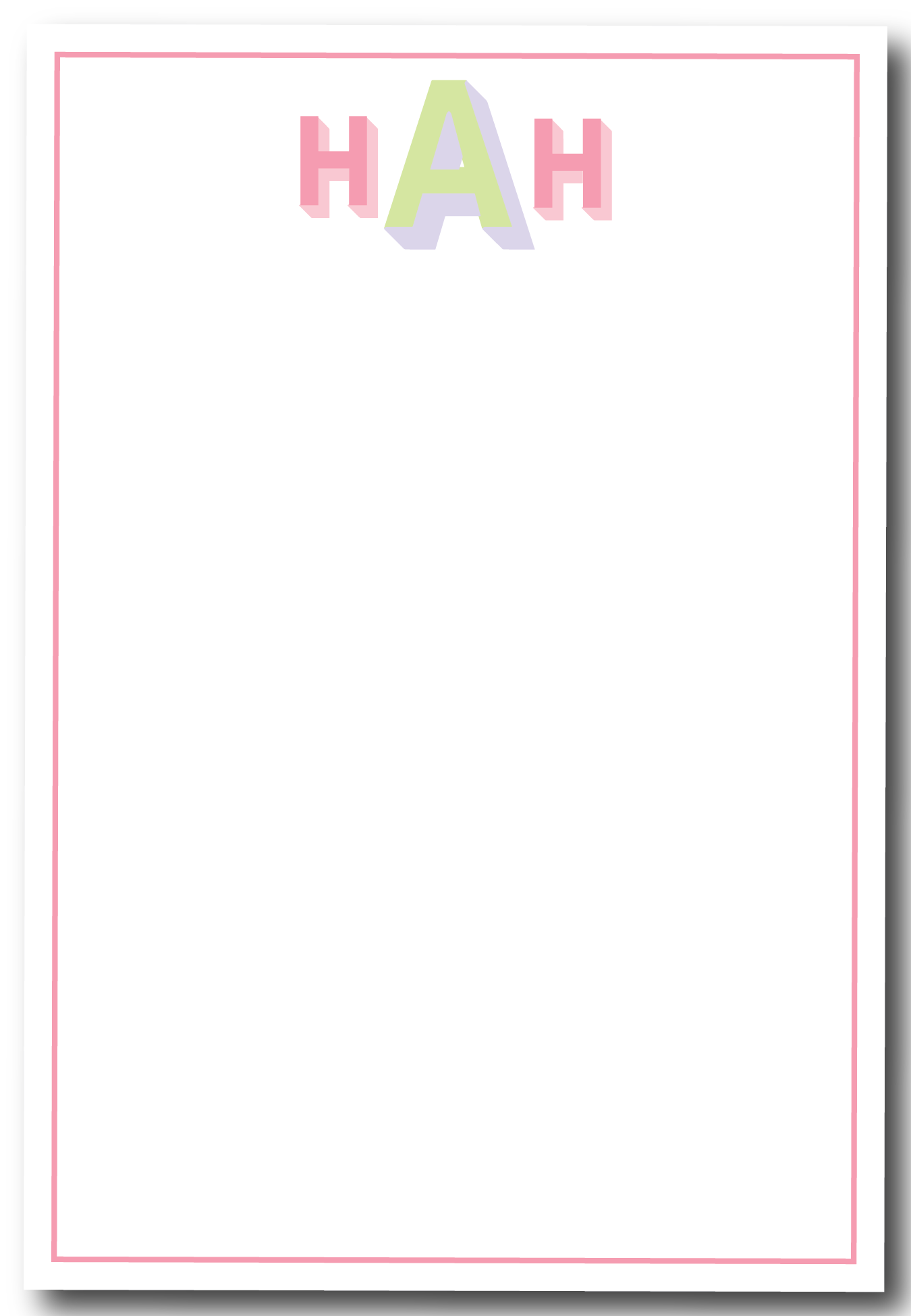 Modern Block Font Shadow Notepad - Customize Colors