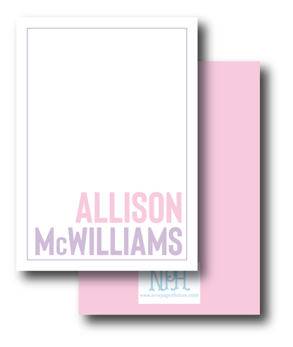 Modern Name Enclosure Card- Customize Color(s)