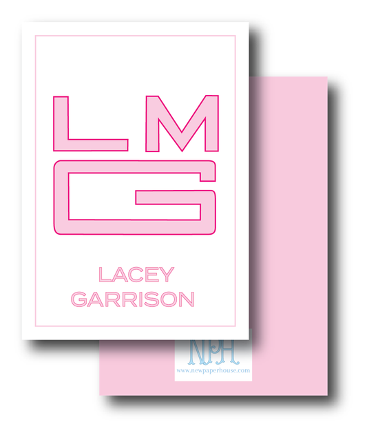 Square Monogram Enclosure Card- Customize Colors