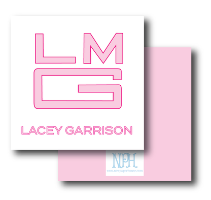 Square Monogram Enclosure Card- Customize your colors